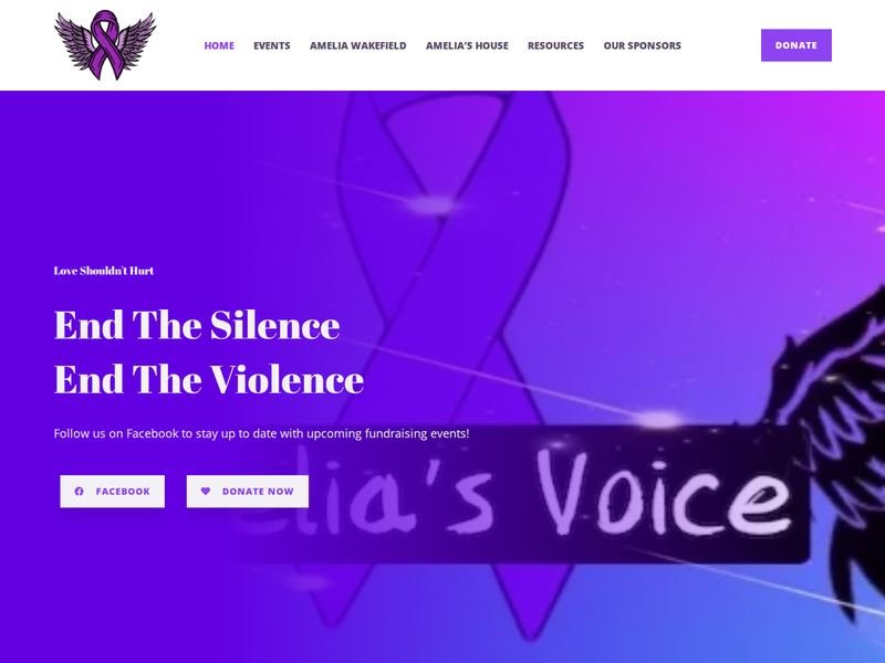 Amelia's Voice website design