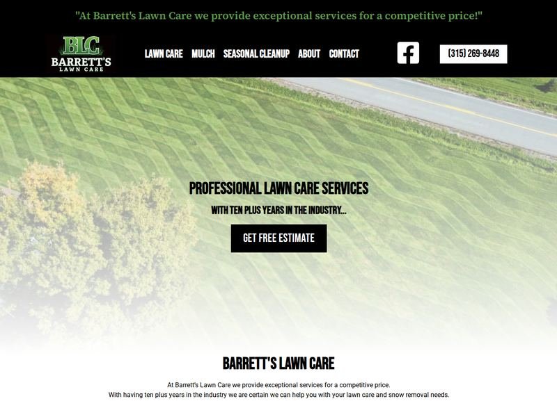 Barrett's Lawn Care website design