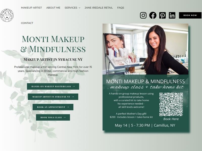 Monti Makeup & Mindfulness website design