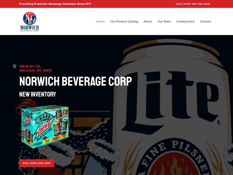 Norwich Beverage Corp website, Norwich NY