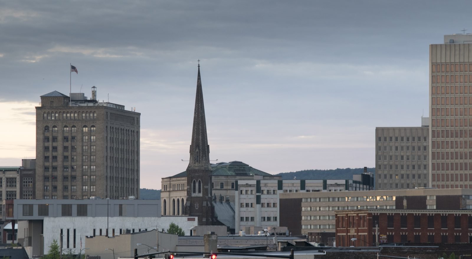 Downtown Utica, NY skyline overlook